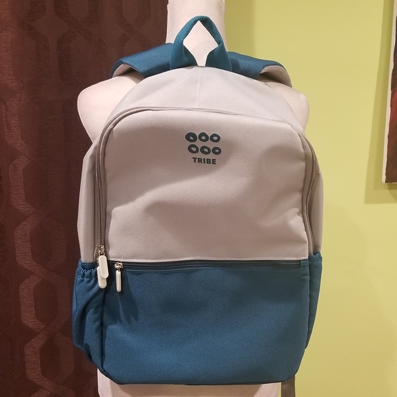 Tribe Handbags - NWOT Custom Made Teal And Light Gray Backpack By Tribe